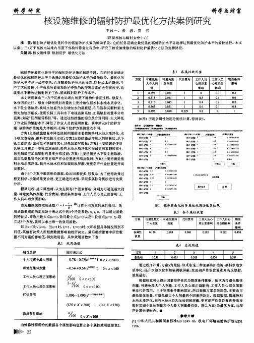 核设施维修的辐射防护最优化方法案例研究
