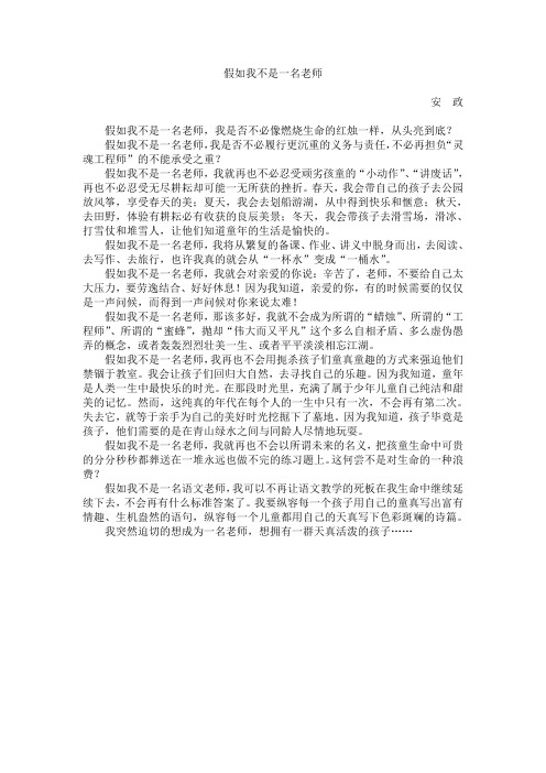 假如我不是一名老师 安政