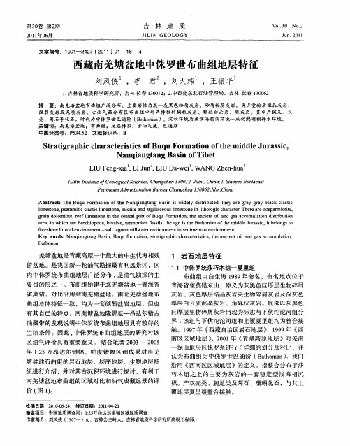 西藏南羌塘盆地中侏罗世布曲组地层特征