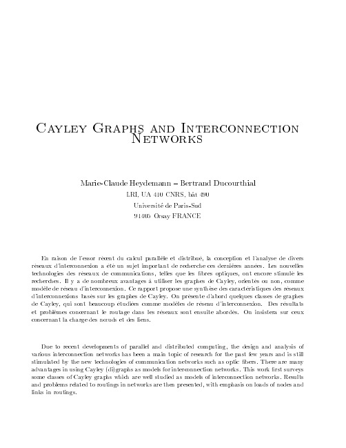 Cayley graphs and interconnection networks