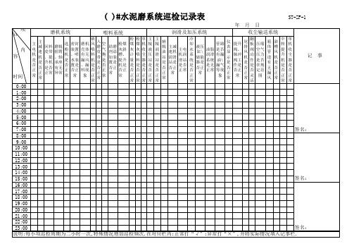 水泥磨巡检表