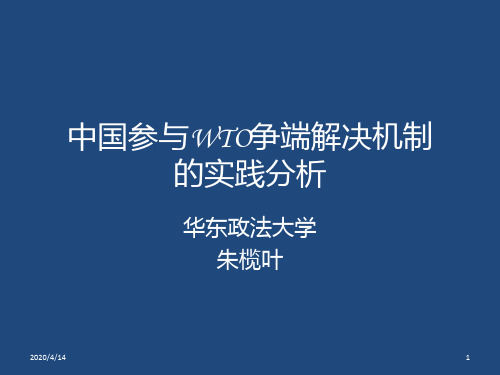 中国参与WTO争端解决机制-的实践PPT课件