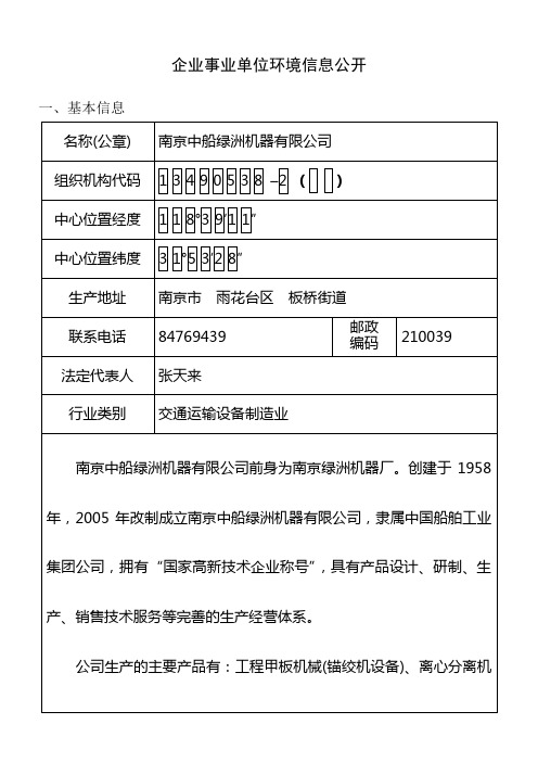 企业事业单位环境信息公开