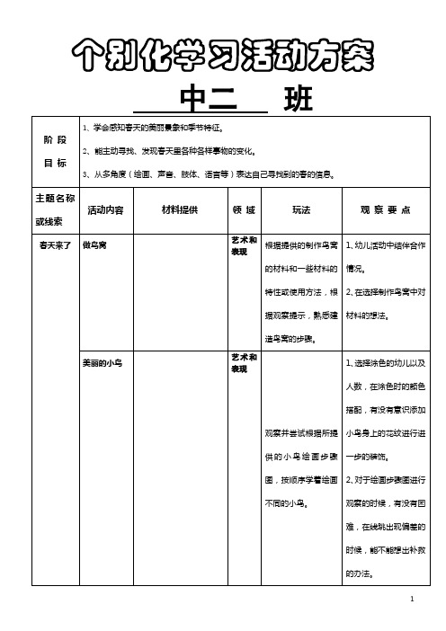 春天来了个别化
