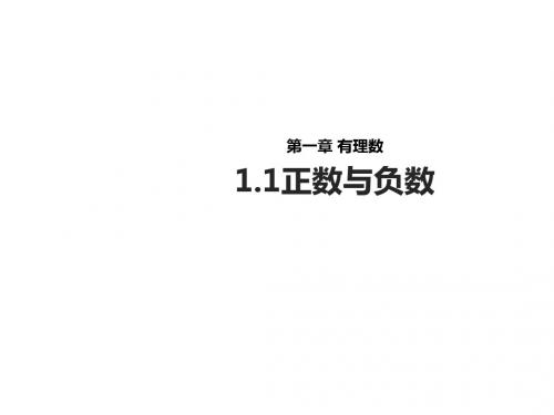 1.1正数与负数(课件 教案 练习)