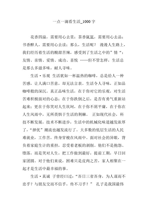 一点一滴看生活_1000字