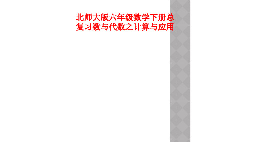 北师大版六年级数学下册总复习数与代数之计算与应用