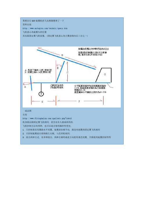 DIY旋翼机(AUTOGYRO)参考资料