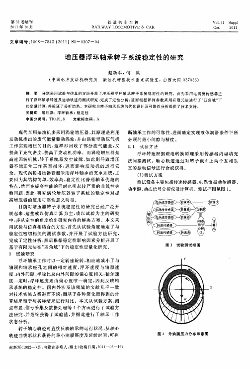 增压器浮环轴承转子系统稳定性的研究
