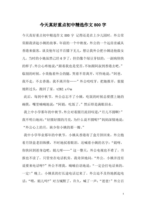 今天真好重点初中精选作文800字_1