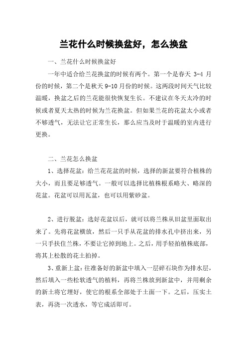 兰花什么时候换盆好,怎么换盆