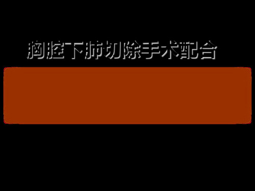 胸腔镜肺叶切除术ppt课件