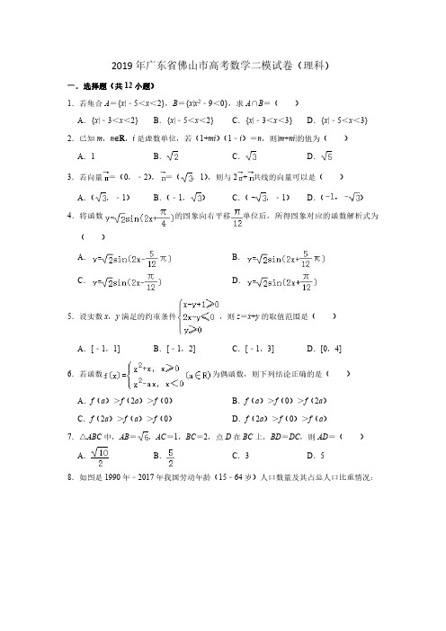 2019年广东省佛山市高考数学二模试卷_20201111214605