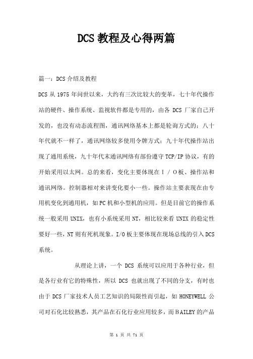 DCS教程及心得两篇