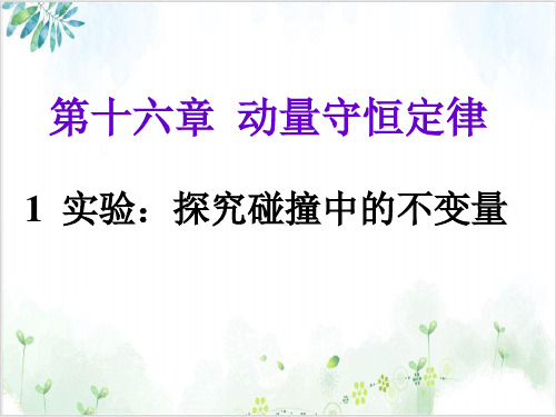 人教版高中物理选修3-51实验探究碰撞中的不变量课件(21页)-PPT优秀课件