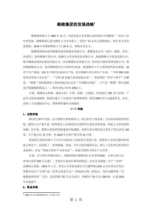 维维集团的发展战略10页word