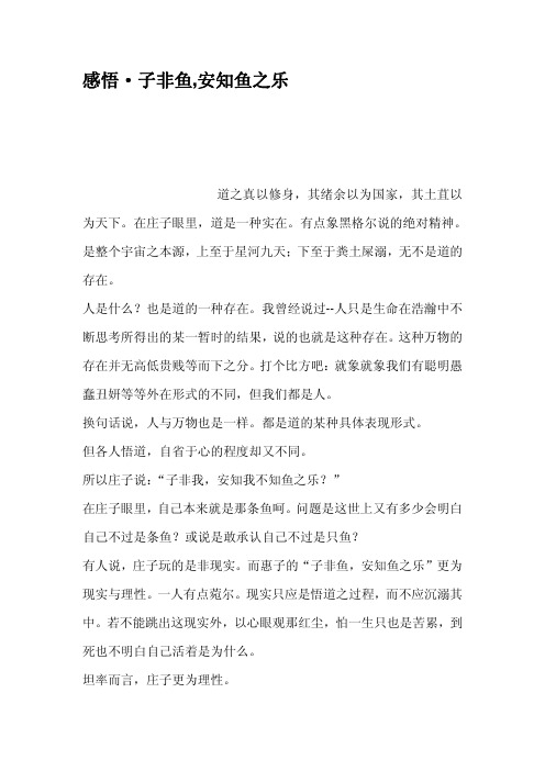 感悟子非鱼安知鱼之乐