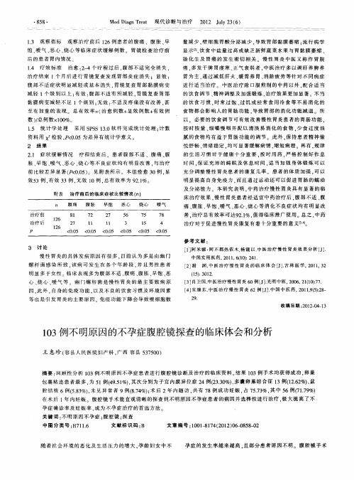 103例不明原因的不孕症腹腔镜探查的临床体会和分析