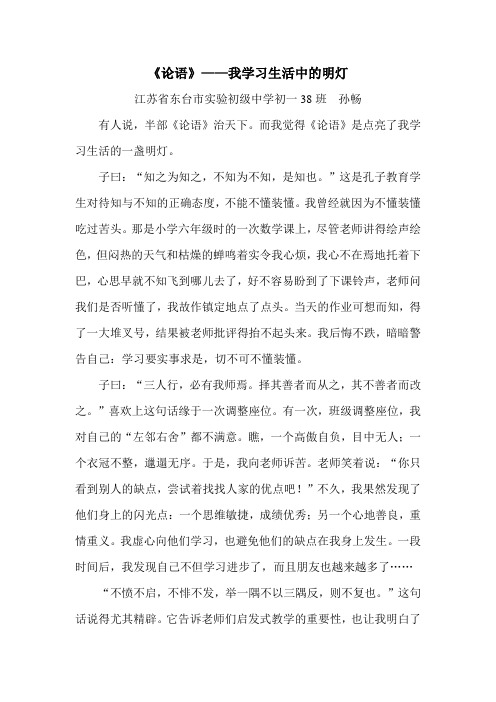 《论语》——我学习生活的明灯