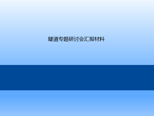 隧道施工组织管理经验汇报PPT培训课件