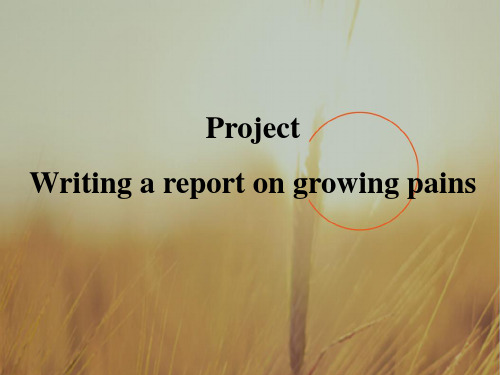 牛津译林版高一英语必修一课件：Unit2 Growing pains--Project 精品