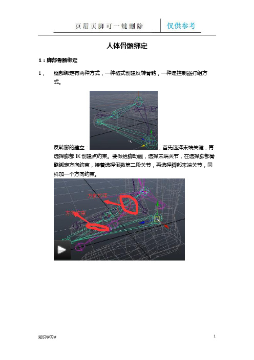 MAYA人体骨骼绑定(知识参考)