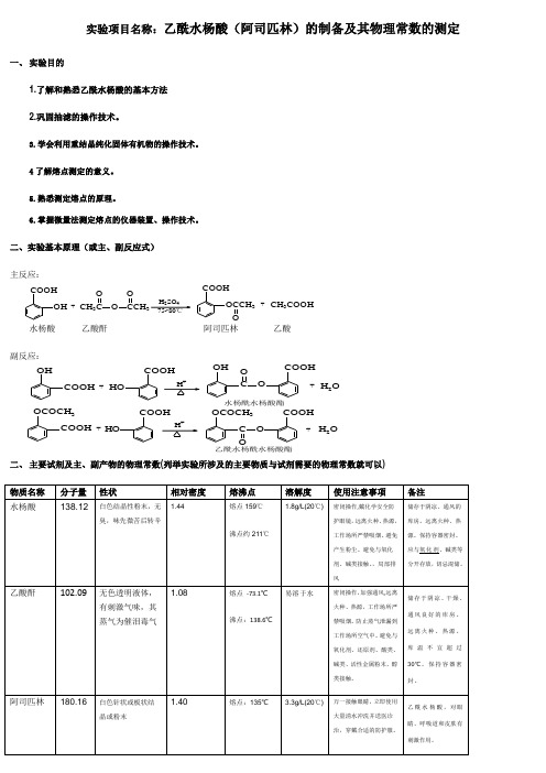 有机化学实验之阿司匹林的制备