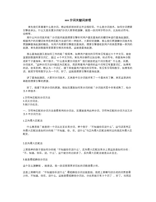 seo分词关键词原理