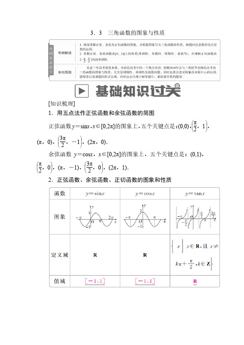 2019版高考数学一轮讲义：第3章 三角函数、解三角形+3
