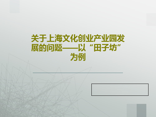 关于上海文化创业产业园发展的问题——以“田子坊”为例34页文档