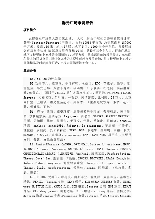 群光广场市调报告