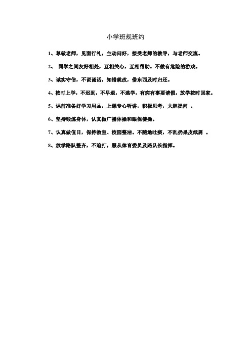 小学班规班约