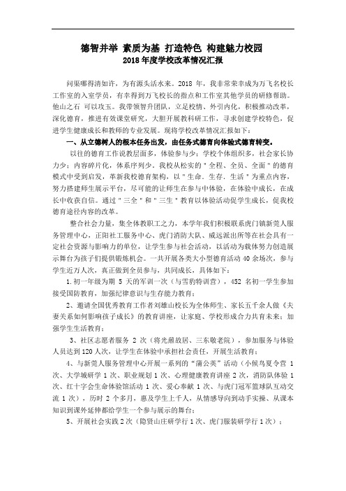 学校2018年度学校改革情况汇报