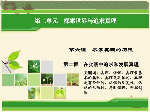 高二政治人教版必修4同步优化指导课件：第6课 第2框 在实践中追求和发展真理