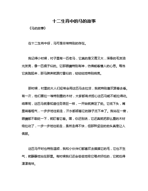 十二生肖中的马的故事