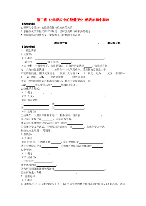 2020年高考化学一轮复习 化学反应中的能量变、燃烧热