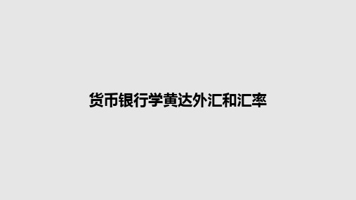 货币银行学黄达外汇和汇率PPT教案