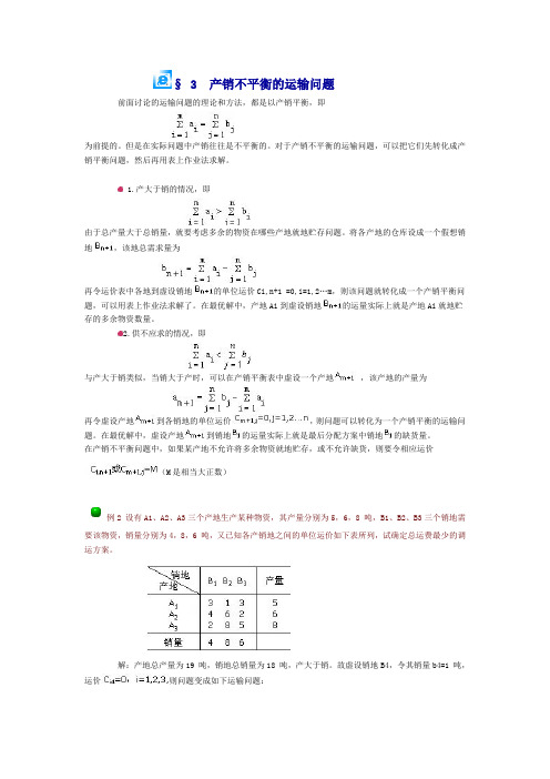 产销不平衡问题