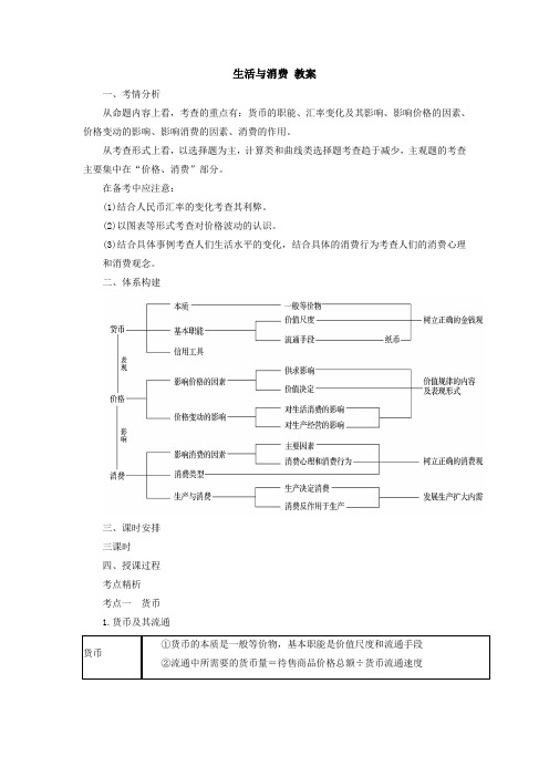 [高考精品资料]高考政治高三政治复习人教版必修一生活与消费教案(全国).doc