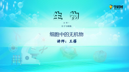 课件  细胞中的无机物-高中生物必修1(新教材同步课件) (共30张PPT)精选优质 课件