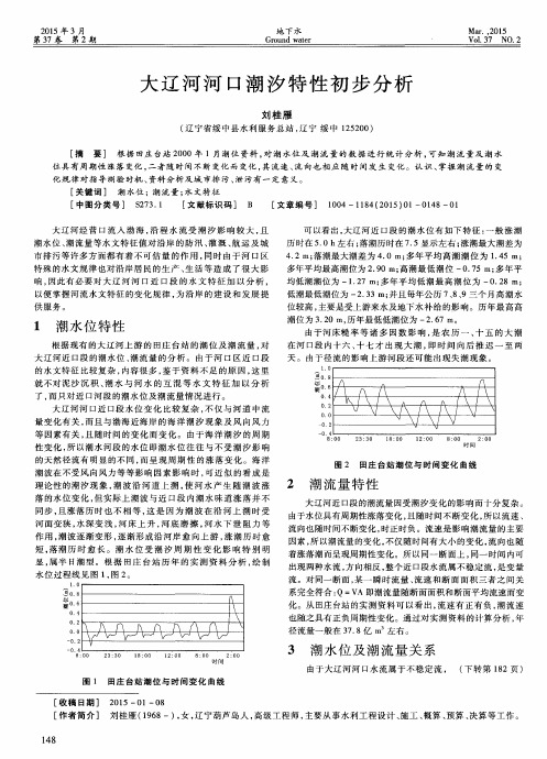 大辽河河口潮汐特性初步分析
