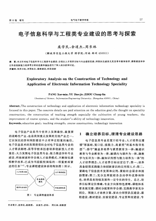 电子信息科学与工程类专业建设的思考与探索