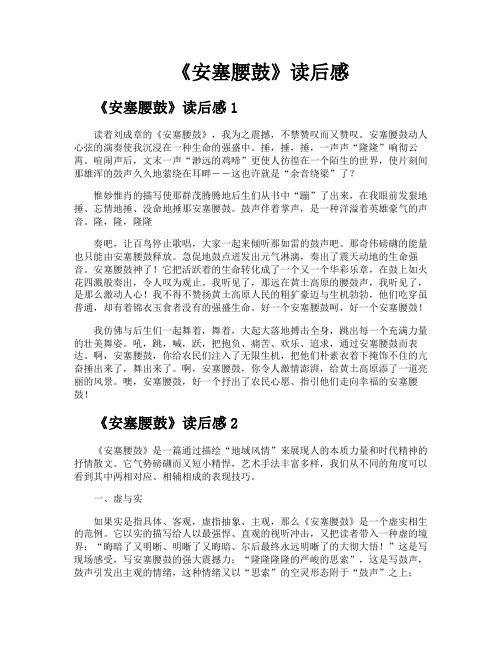 《安塞腰鼓》读后感