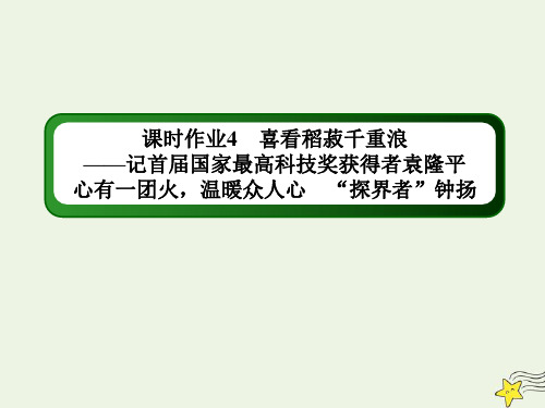 2020_2021学年新教材高中语文课时作业4喜看稻菽千重浪__记首届国家最高科技奖获得者袁隆平心有