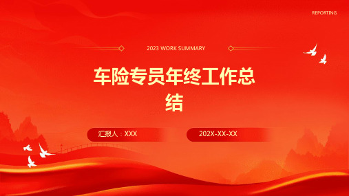 车险专员年终工作总结PPT