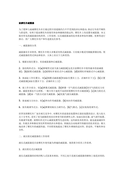 网页：浅谈摩托车减震器