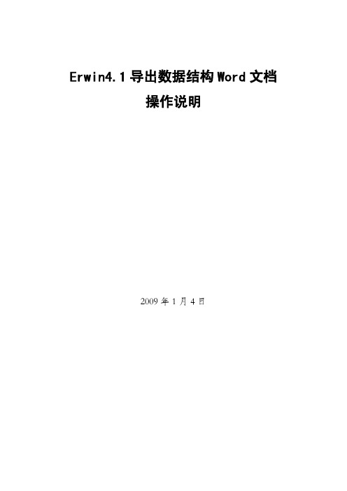 Erwin4.1导出数据结构word文档操作说明