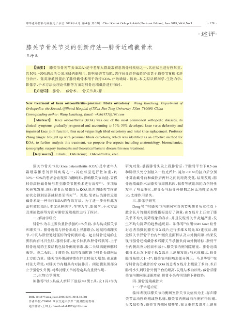 膝关节骨关节炎的创新疗法-腓骨近端截骨术