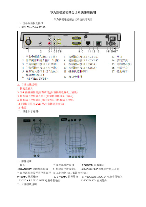 华为新视通视频会议系统使用说明