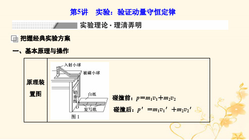 新课标2023版高考物理一轮总复习第六章动量动量守恒定律第5讲实验：验证动量守恒定律课件